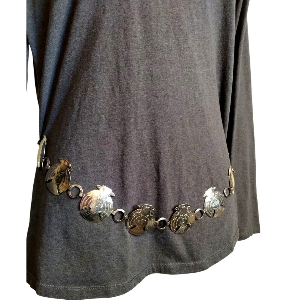 Ornamental Thunderbird Large Silvertone Southwest Style Necklace or Belt 31" - Picture 4 of 8